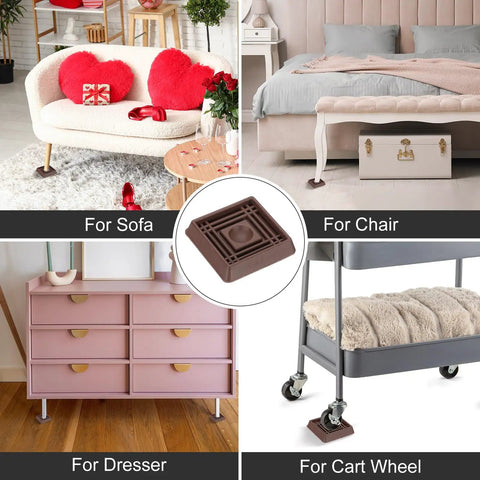 Premium Rubber Caster Cups Shield Wood Floors And Carpet From Gouges Set Of Twelve Non Slip Furniture Bottoms for chair and sofa.