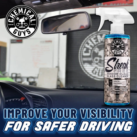 Bottle of Streak Free Glass And Window Cleaner For Tinted Windows Ammonia Free Safe On Factory And Aftermarket Tint 16 Oz.