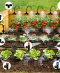 No-Fuss Drip Irrigation System For Garden With 38 Adjustable Copper Nozzles And Emitters installed in raised garden bed