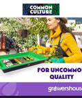 Person holding All In One Trimming Tray Kit For Plants With 13x20 Inch Tray And 150 Micron Pollen Screen Bottom in greenhouse