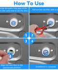 Instruction guide for installing 10 Pack Washing Machine Water Filter Replacement Kit With Steel Mesh Inline Screens.