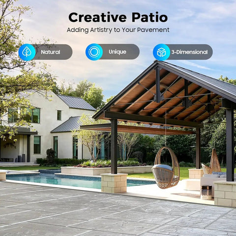 4 Pack 24x24 Concrete Stamping Mats Set With Realistic Slate Texture Durable Polyurethane Stamping Mats for patio floor