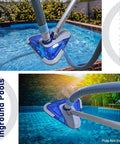 1.5 Inch X 24 Ft Flexible Pool Vacuum Hose With See Through Triangular Weighted Head And Swivel Cuff in above ground and inground pools