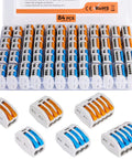 84-Piece Lever Wire Connectors Kit For Quick, Safe Wiring And Easy DIY Runs with 2, 3, 5 Port Push-In Levers in assorted pack