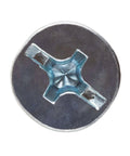 Top view of a Three Eighths By Five Inch Flat Sleeve Anchor For Masonry In Concrete Brick And Block, zinc plated steel.
