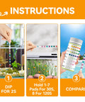 Instructions for using 175 Count Aquarium Water Test Strips For Fish Tanks And Ponds Delivers Hella Sharp Ammonia Nitrite Testing.