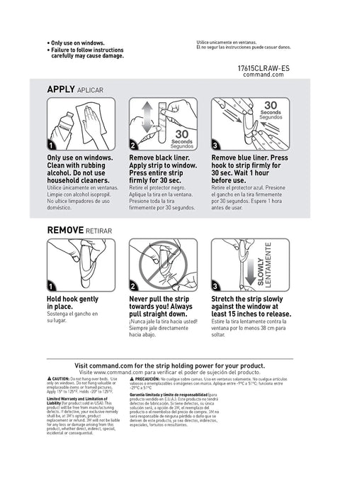 Instruction guide for Outdoor Heavy Duty Adhesive Strips For Hanging Hooks And Decor Clear Weather Resistant Large And Medium Refill Strips Set Damage Free No Drill Mounts For Outdoor Wall Decor Great For Decks And Patios No Tools Required Damage Free Hanging For Lanterns And