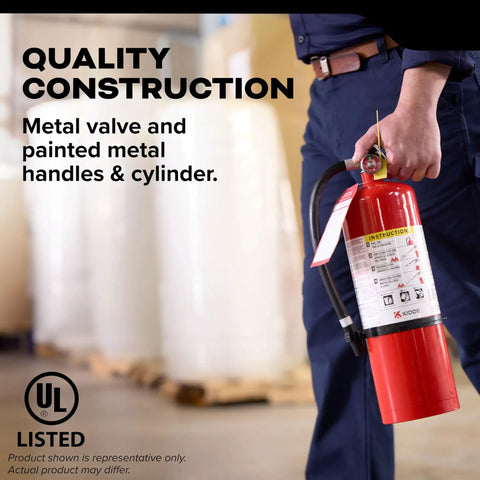 Pro Grade Fire Extinguisher For Office And School Use Rechargeable 4A60BC 4X More Firefighting Power in hand with heavy duty valve