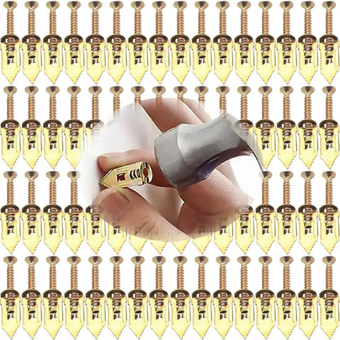 Heavy Duty Self Drilling Drywall Anchor Screw Kit For Plasterboard Mounts With Matched Metal Expansion Screws, gold steel