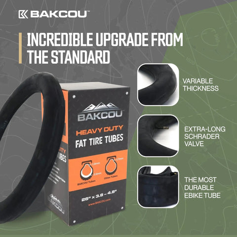 26x4 Heavy-Duty Fat Tire Tube With Military-Grade Butyl Rubber, Schrader Valve, 3.5mm Thickness, puncture-resistant features