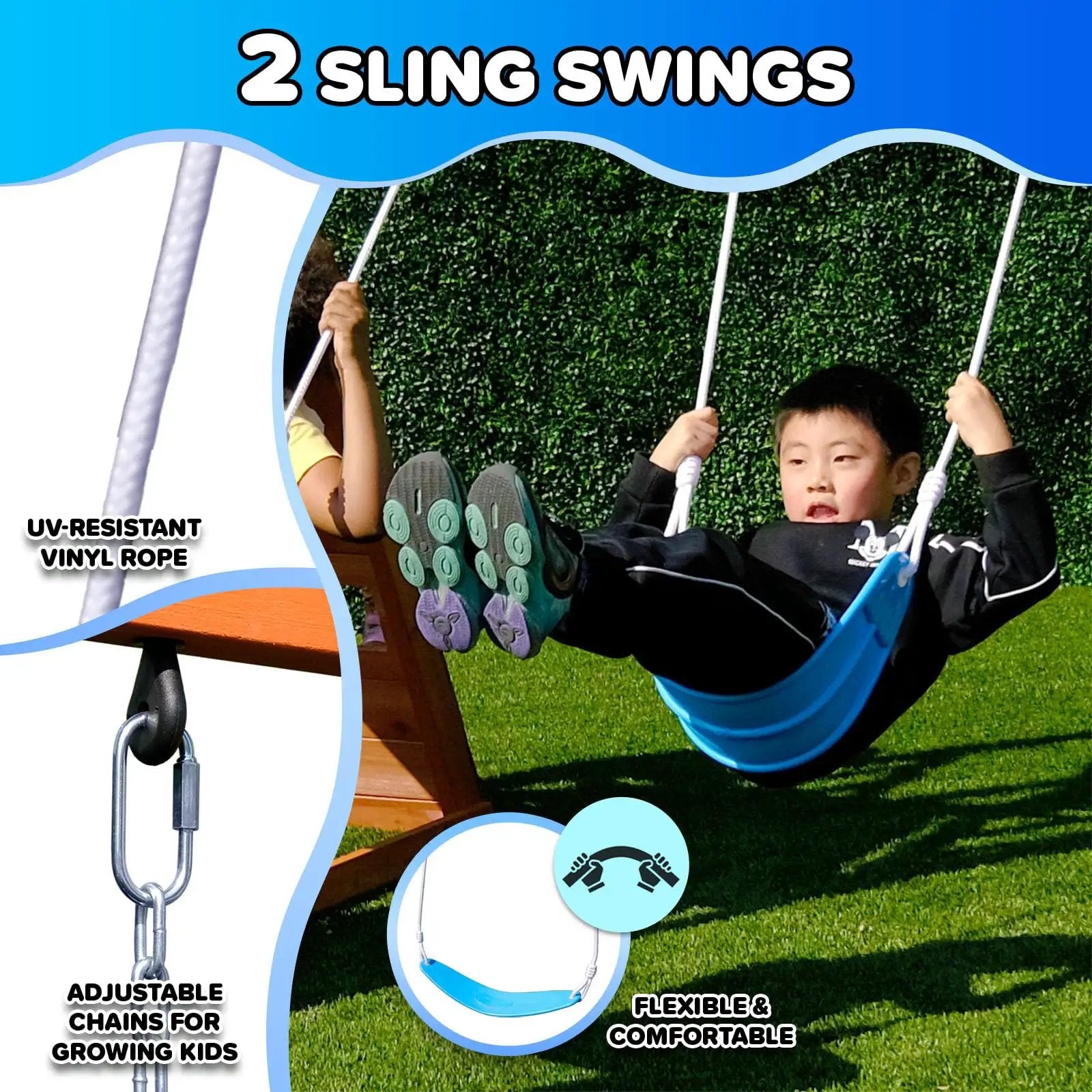 Backyard Cedar Outdoor Swing Playset ✓