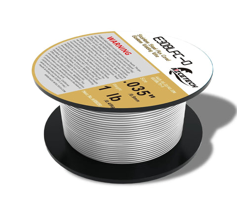Stainless Steel Gasless Flux Cored Welding Wire E308LFC-O 0.035 Inch Diameter, 1 Pound Spool, No Shielding Gas Required, Silver Finish