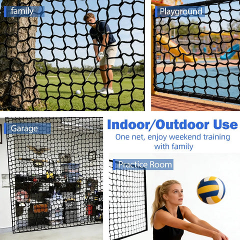 Golf Practice Net 10x10ft For Backyard Garage Training, Heavy Duty Hitting Net With Preinstalled Quick Hanging System, indoors and outdoors.