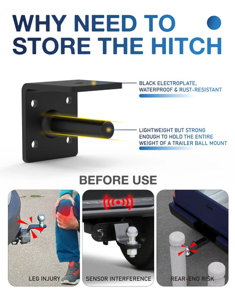 Heavy Duty 2 Inch Receiver Plug For Truck Bed Store Trailer Hitch Securely with black electroplate finish and strong design.