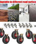 Rock Solid Heavy Duty Swivel Casters Rated 900 Lbs 6 Mm Steel Rubber Body Dual Ball Bearings on various surfaces with hardware.