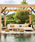 Beefy 4 Pack Steel 45 Degree Angle Connector Bracket Kit For Wooden Structures, Pergolas, Gazebos, Terraces And Patio Roofs installed