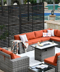 Metal Privacy Screen With Stand 72 By 44 Inches Freestanding Outdoor Privacy Panels beside patio furniture by a pool
