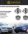 Front Wheel Hub Bearing Assembly For Honda Accord 2008 2012 Crosstour 2010 2015 And Acura TSX 2009 2014 with quad seal and bolts