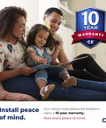 Family reading with 10-year warranty badge for Replacement Two Pole 50 Amp Slim Series Circuit Breaker For Panels 120 240 VAC ETL Listed