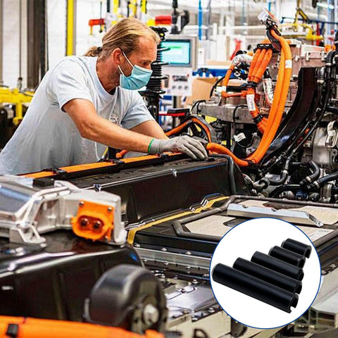 Mechanic using SAE Roll Pin Assortment Set, 248 Piece Set with various sizes, in auto repair shop. Inset shows close-up of pins.