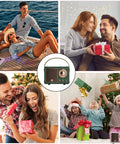 Mini Retro Bluetooth Speaker Portable Wireless Speaker For Home Office Party Outdoor Use Vintage Decor Style Cute Old Fashion Look For iPhone Android Green surrounded by people enjoying parties and gifts.