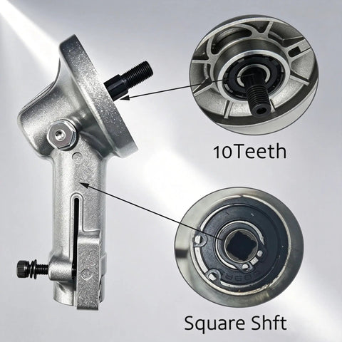 Heavy Duty Gearbox Assembly Replacement Kit For Weed Eater Trimmers With Metal Head gear head and 10 teeth view