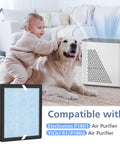Child and dog beside air purifier with Three In One Replacement Filter For Air Purifiers Compatible With YIOU And Elechomes P1801 P1802.
