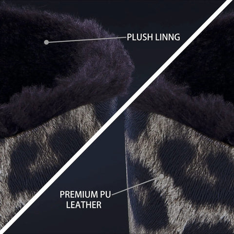Close-up of Fluffy Lined Eyeglasses Holder Case with Anti Scratch Protection and Soft Plush Interior, Premium PU Leather