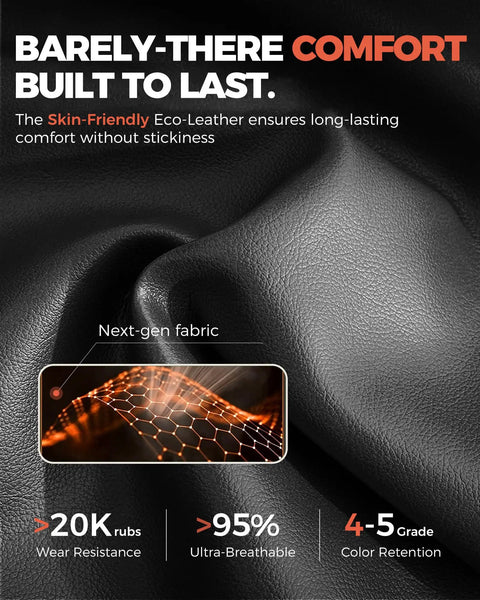 Big And Tall Gaming Chair For Adults With 350 Lb Capacity, eco-leather fabric texture emphasizing comfort and durability.