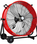 24 Inch Heavy Duty Industrial Drum Fan With 8100 CFM Beast Airflow And 3 Speed Control for warehouse use, front view