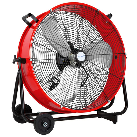 24 Inch Heavy Duty Industrial Drum Fan With 8100 CFM Beast Airflow And 3 Speed Control for warehouse use, front view