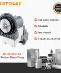 Samsung Front Load Washer Drain Pump Motor Upgrade For DC31 00187A 00178D PX3516 01 DC97 20621A Heavy Duty Construction