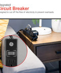 Close-up of Six Outlet Power Strip With 6 Ft Extension Cord 4 Pack Heavy Duty Flat Plug Grounded Built In Circuit Breaker