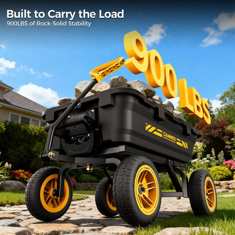 No Flat 10 Inch Tires Garden Dump Cart Beefy Heavy Duty With Quick Release Dump Expandable Capacity Over 4 Cu Ft 900 Lb Load