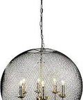 Six Light Satin Brass Chandelier With Black Basket Shade And Eight Foot Adjustable Chain E12 Candelabra Socket Lighting Fixture