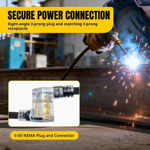 Heavy Duty 20 Foot Welding Cord With Lighted 6 50 NEMA Plug 8 AWG 3 Conductors For Portable Welders