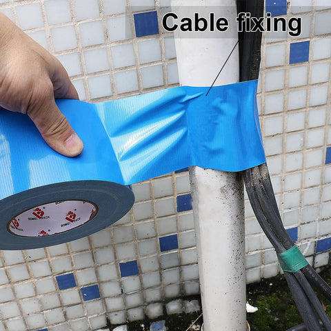 Blue Duct Tape 3 Inch By 60 Yards Waterproof 9 Mil Heavy Duty Tape For Indoor Outdoor Use No Residue Pro Grade All Weather Easy Tear Utility Tape For Home Projects And Repairs used for cable fixing