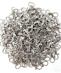 Hella Durable Zinc Alloy Swivel Snap Hooks And D Rings For Purse Hardware, Keychain Crafting, Sewing, 122 Piece Kit showing multiple silver swivel hooks.