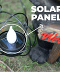 Close-up of solar panel on Bear Solar Powered LED Welcome Sign Garden Statue Outdoor Decor For Front Yard Patio Lawn Weatherproof Figurine