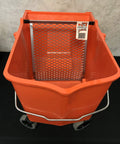 RBC-323 Roll A Bucket With 3 Inch Caster Wheels And Brake 6 Gallon Orange Rolling Bucket for Paint and Tarps, sturdy design