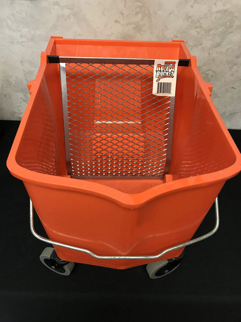 RBC-323 Roll A Bucket With 3 Inch Caster Wheels And Brake 6 Gallon Orange Rolling Bucket for Paint and Tarps, sturdy design