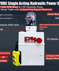 12V DC Single Acting Hydraulic Pump With Poly Reservoirs For Dump Trailer, Heavy Duty Hydraulic Power Unit, 13 Quart Square Reservoir
