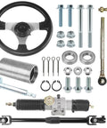 Go Kart Steering Wheel Kit With 360mm Rack Pinion Adjustable Shaft And Tie Rod Ends For 50cc Through 110cc Go Karts Mini ATVs