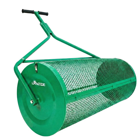 Heavy Duty 44 Inch Metal Mesh Basket Lawn Spreader For Push And Tow Use With Compost Peat Moss Top Soil Mulch And Manure Pro