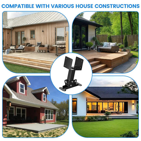Heavy Duty Roof Riser Brackets Kit 3 Pcs 4x4 To 4x6 Lumber Built To Last With Adjustable 0 To 180 Degree Pergola Brackets Black Powder Coated Fit For Patio Gazebos And Outdoor Pergolas