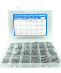 Heavy Duty Compression Springs Assortment Kit With 390 Pieces In 24 Sizing Options Made From Super Durable Stainless Steel, open case