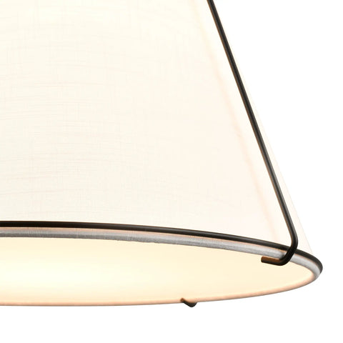 Close-up of Lise Chandelier In Black And White With Adjustable Rods E26 Socket 60W Max LED Compatible Hardwired Shade Detail