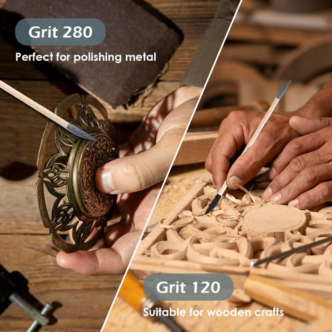 30 Pack Sanding Sticks For Wood And Plastic Models, Double Ended Tools with 120 and 280 Grit for fine detailing on crafts