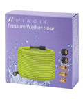 Beefed Up 50 Ft Pressure Washer Hose 1/4 Inch With Quick Connect Kit in packaging, M22 14mm fittings, with connectors visible