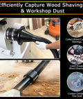 Premium Magnetic Dust Collection Kit For 2 Inch To 2-1/2 Inch Hose Conversion with Quick Connect fitting in use.